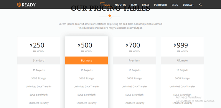 Ready-–-WordPress-Corporate-Business-Theme-Price-Table