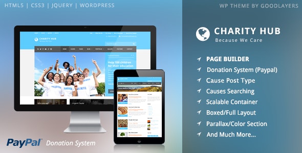 Charity Hub - Nonprofit Fundraising WordPress Theme