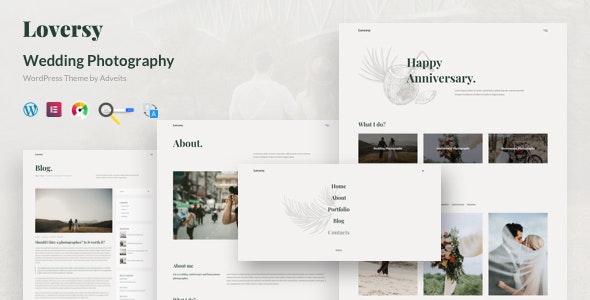 Loversy - Wedding Photography WordPress Theme for professional photographers and agencies